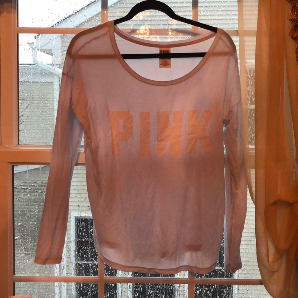 Pink soft, silky, long sleeve shirt
